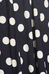 Paneled Polka Dot A-Line Midi Dress