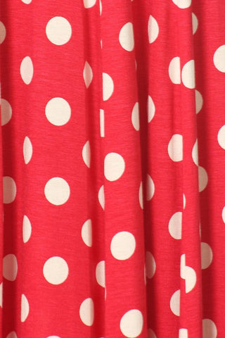 Paneled Polka Dot A-Line Midi Dress