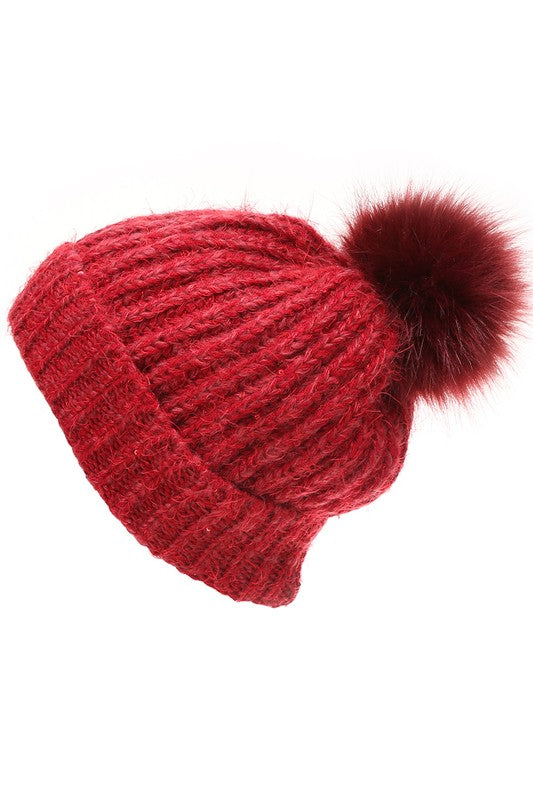 Women's Sequin Cable Knit Sherpa Lined Beanie Hat