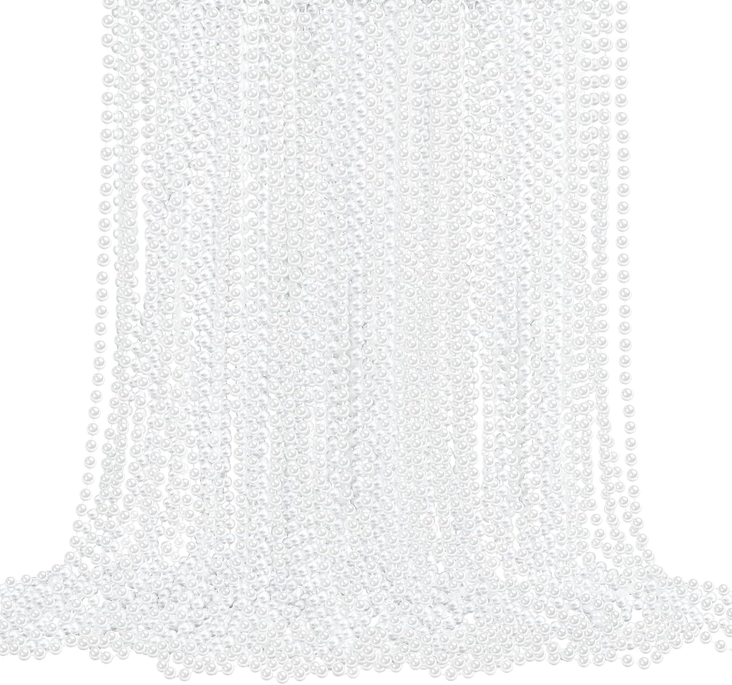 12-Pack Long Faux Pearl Necklaces for Women – 1920s Party & Bridal Favors