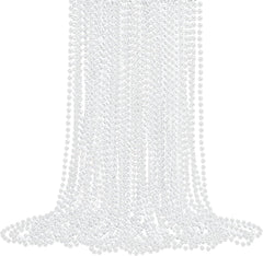 12-Pack Long Faux Pearl Necklaces for Women – 1920s Party & Bridal Favors