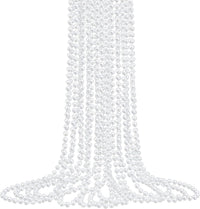12-Pack Long Faux Pearl Necklaces for Women – 1920s Party & Bridal Favors