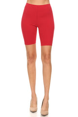 Solid High Waist Biker Shorts