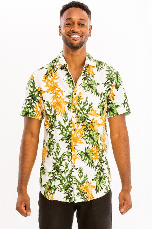 Weiv Mens Print Hawaiian Shirts