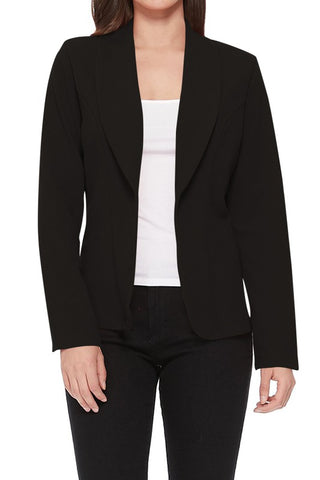 Open Front Long Sleeves Casual Fitted Style Blazer