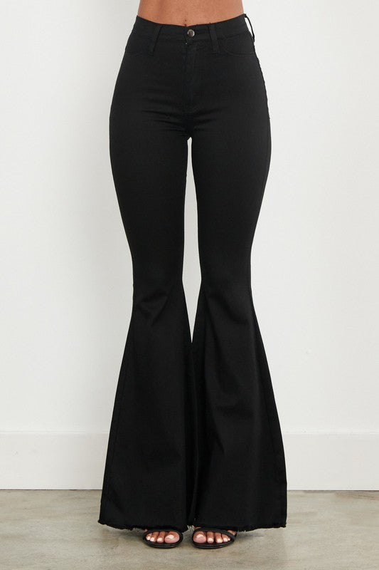 High Waisted Flare Jeans in Black
