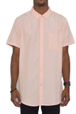 Mens Solid Short Sleeve Button Down Shirts