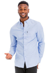Mens Solid Long Sleeve Button Down Shirts