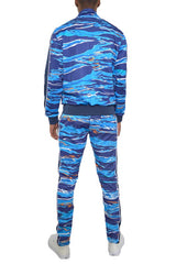 Mens Print Full Zip Track Suit Set