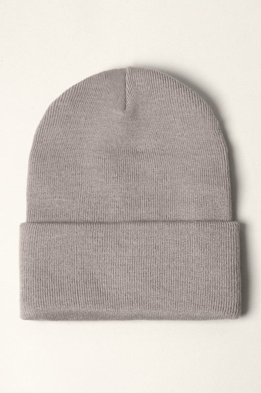Winter Solid Color Cuff Knitted Beanie Hat