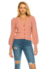 Rose Button front Sweater