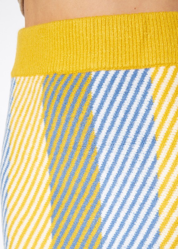 Multi Stripe Knit Midi Skirt