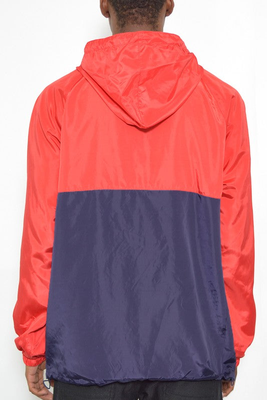 Color Block Anorak Jackets Pullover Windbreaker