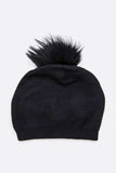 Raccoon Fur Pom Cashmere Blend Slouchy Beanie
