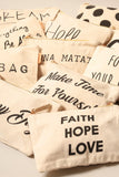 Multi Lettering Cotton Canvas Eco Pouch Bags