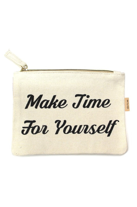 Multi Lettering Cotton Canvas Eco Pouch Bags