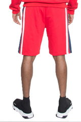 Weiv Mens Color Block Stripe Sweat Shorts 