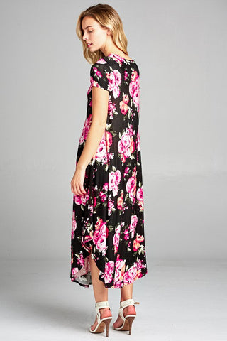 Floral Swing Casual Maxi Dress 