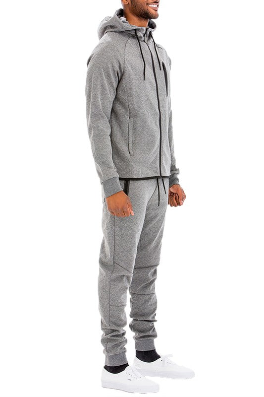 Mens Full Zip Sweat Pant Sweat Set 