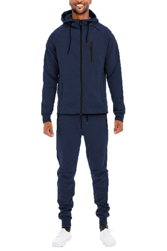 Mens Full Zip Sweat Pant Sweat Set 