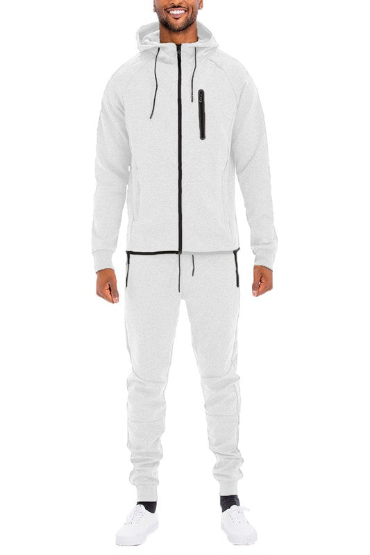 Mens Full Zip Sweat Pant Sweat Set 