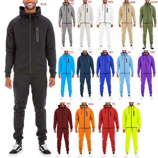 Mens Full Zip Sweat Pant Sweat Set 