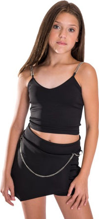 Kids Chain Crop Top and Skirt Set