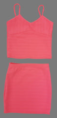 KIDS BANDAGE CROP TOP AND SKIRT SET