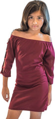 Kids Off the Shoulder Ladder Dress