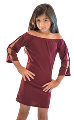 Kids Off the Shoulder Ladder Dress