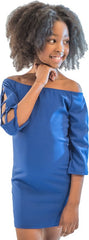 Kids Off the Shoulder Ladder Dress