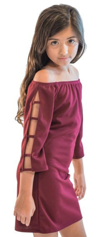 Kids Off the Shoulder Ladder Dress