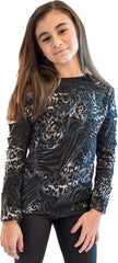KIDS LEOPARD CUT SLEEVE TOP
