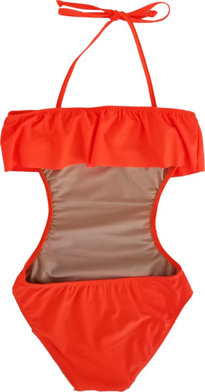 Girls One Piece Ruffle Bathing Suit