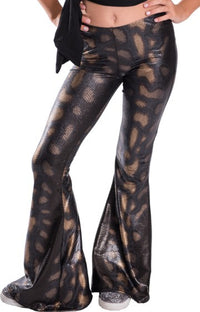 Kids Snake Print Textured Bell Bottom Pants