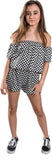 Kids Checkered Off the Shoulder Romper