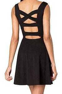 Juniors Sleeveless Dress With Cut Out Back