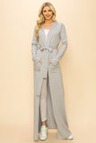 Long Sleeve Sweater Cardigan With Tie Belted