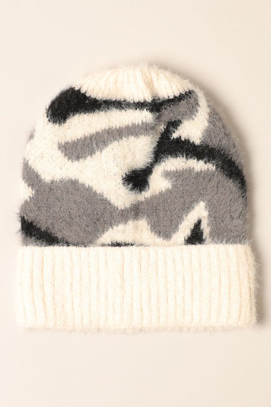 Women's Soft Camouflage Pattern Beanie Hat