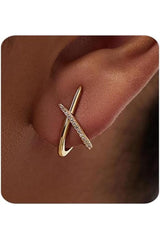 14K Gold Minimalist Cubic Zirconia Earrings