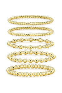 14K Gold Plated Beaded Bracelet Set women