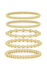 14K Gold Plated Beaded Bracelet Set women