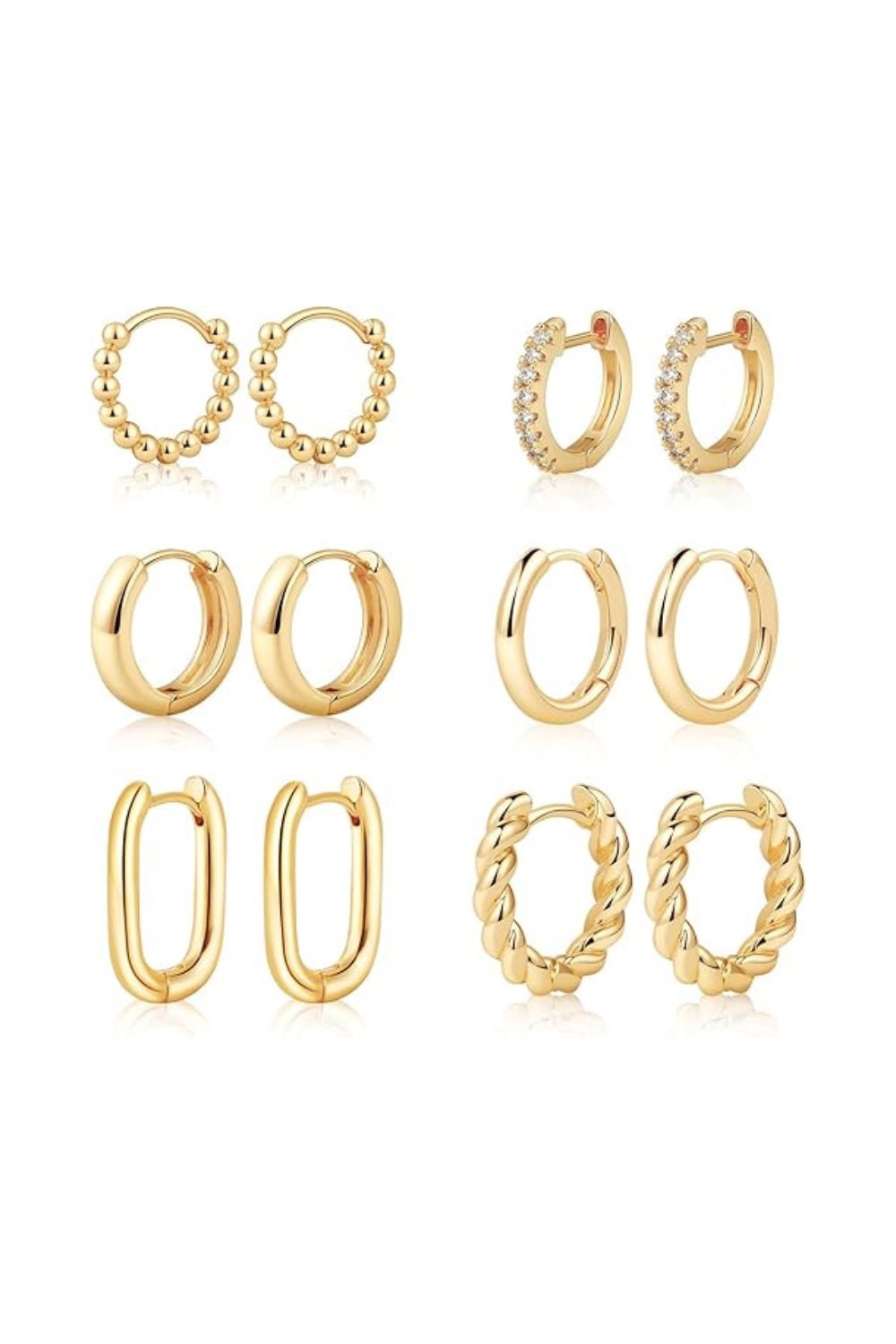 14K Gold Plated Chunky Twisted Hoop Earrings