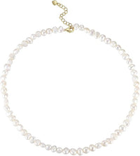 14K Gold Plated Pearl Necklace for Women