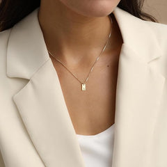 14K Gold Plated Initial Necklace Dainty Personalized Name Pendant for Women