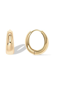 14K Gold Plated Small Chunky Hoop Earrings