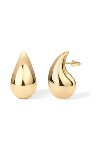 14K Gold Plated Teardrop Hoop Earring