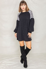 Paisley Shoulder Accent Tunic Dress
