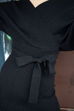 Black Wrap Knit dress