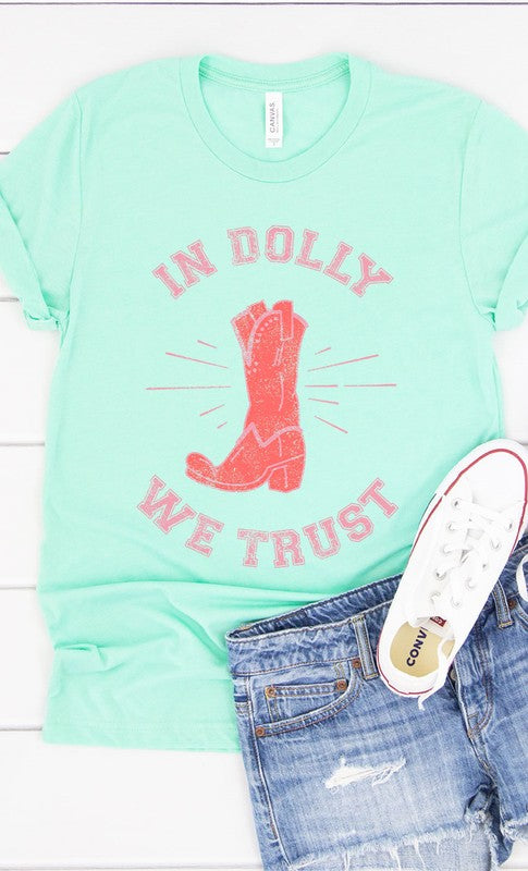 Retro In Dolly We Trust Boot Graphic Tee